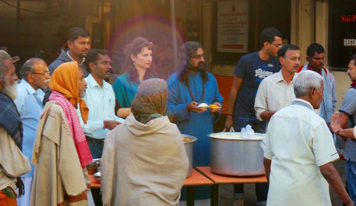 Food distribution in Shirdi, Nov 2015 - Sai orb blessing... (2)