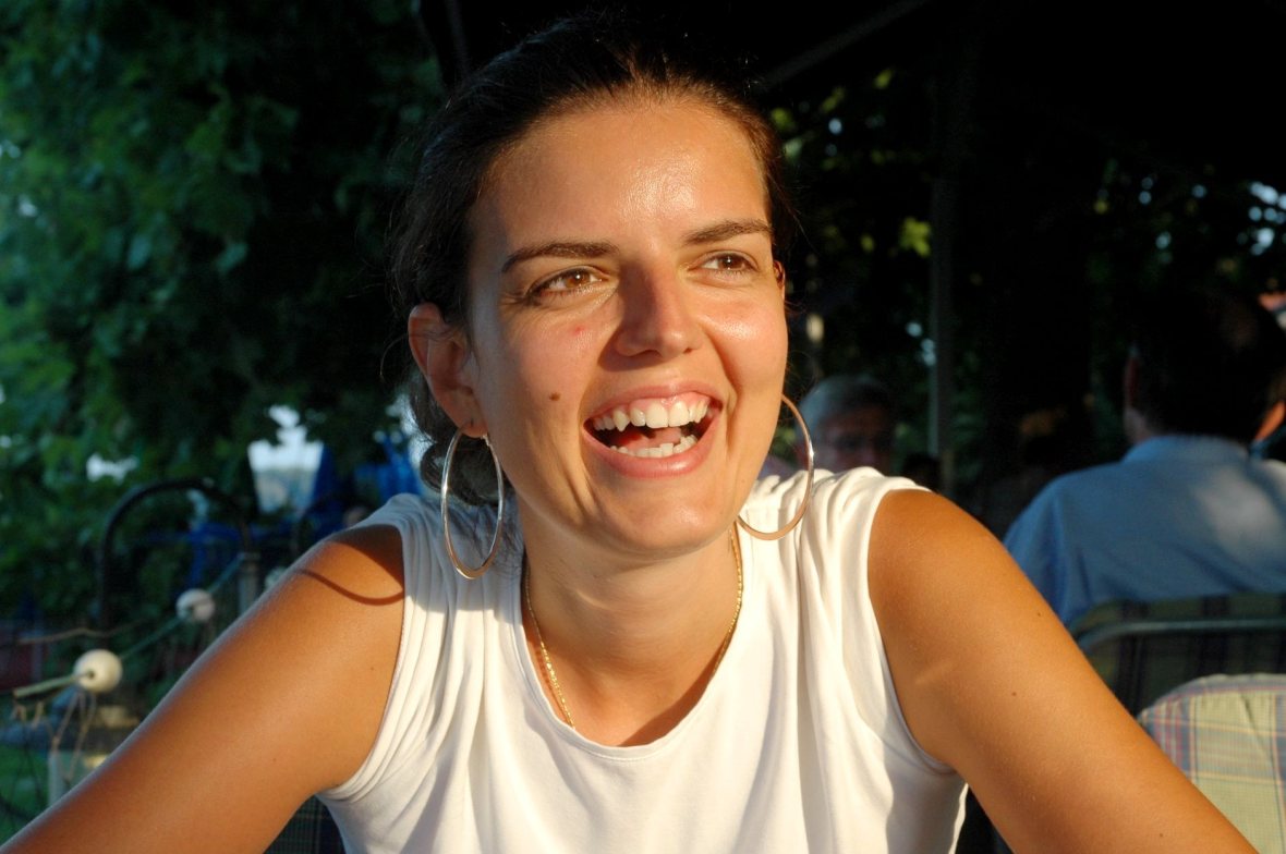 Marija big smile, mouth open